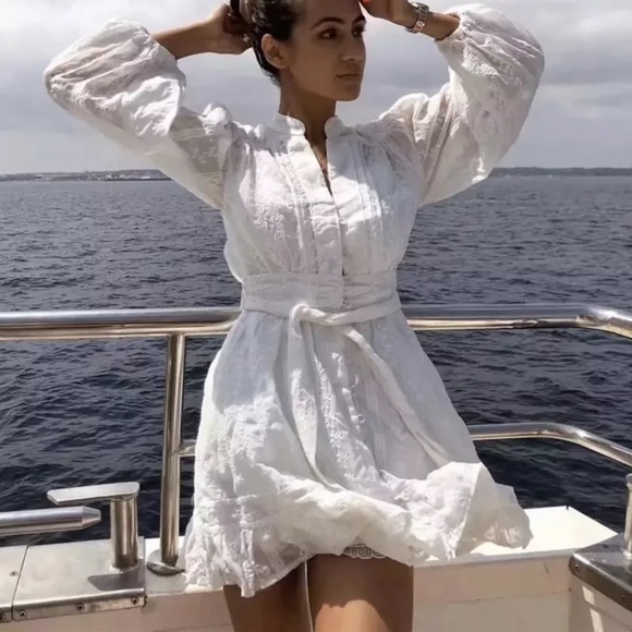 Lace & Ruffle Button Down Boho Chic Dress - Picture 5 of 9